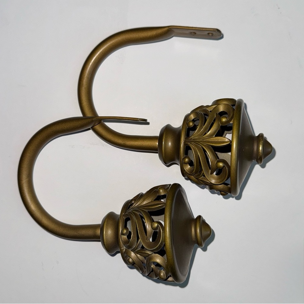 Elegant Gold Pewter Decorative Curtain and Drapery Tiebacks